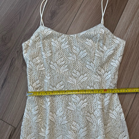 Vintage Cream Sequin Sparkly Crochet Maxi Dress Gown - Picture 7 of 13